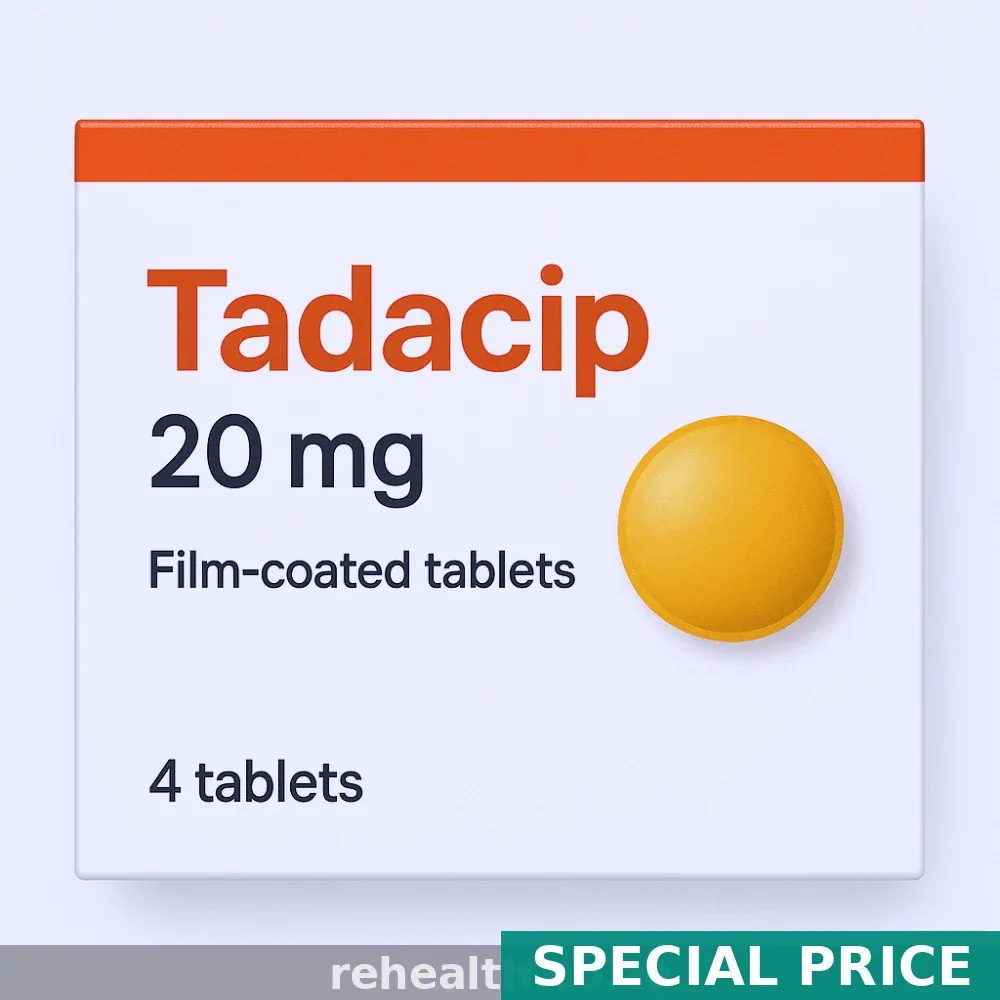 Buy Tadacip 20mg 4 Tablets Online in Cape Town — Tadalafil From $1.05